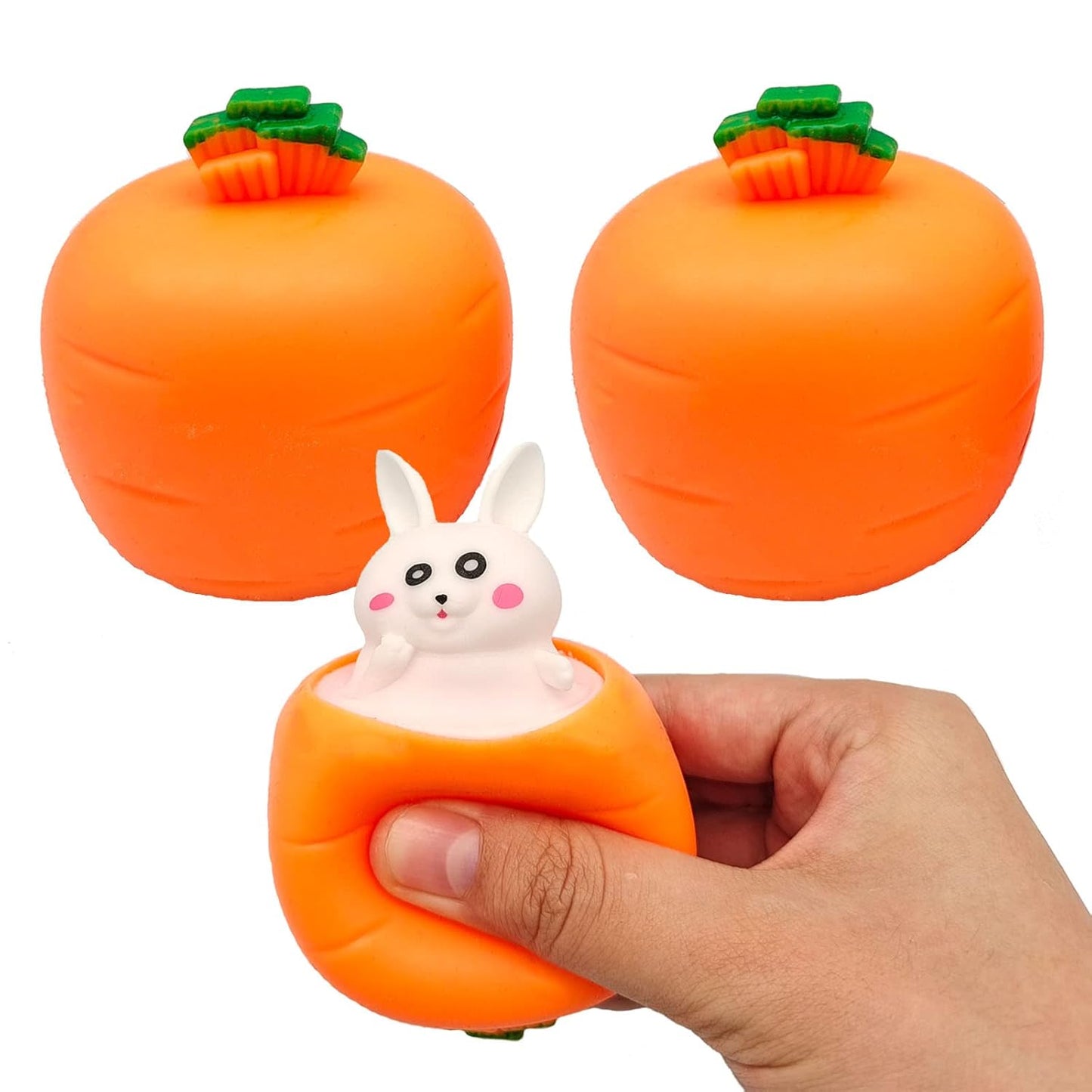 Pop Up Carrot Squishy Bunny Toy