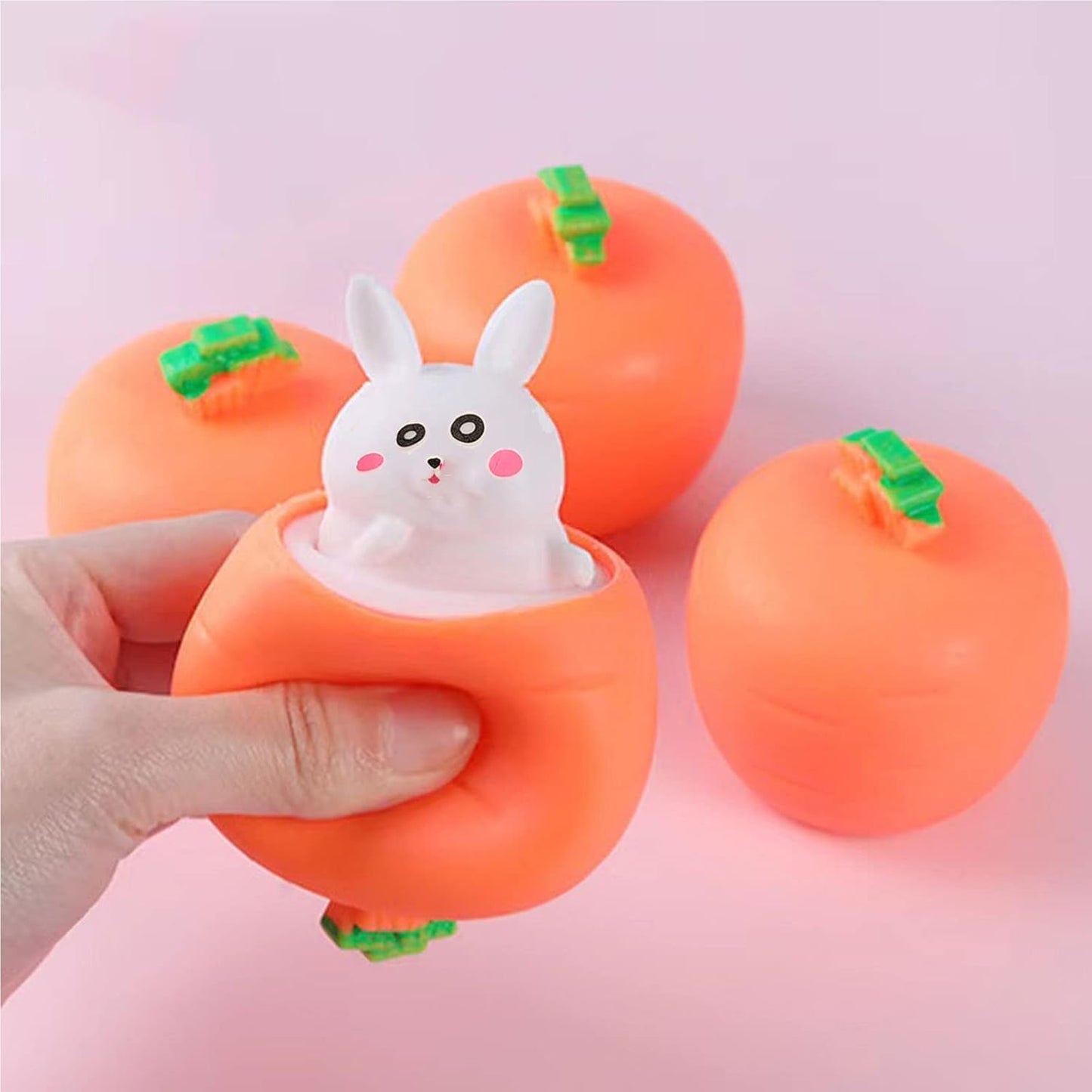 Pop Up Carrot Squishy Bunny Toy