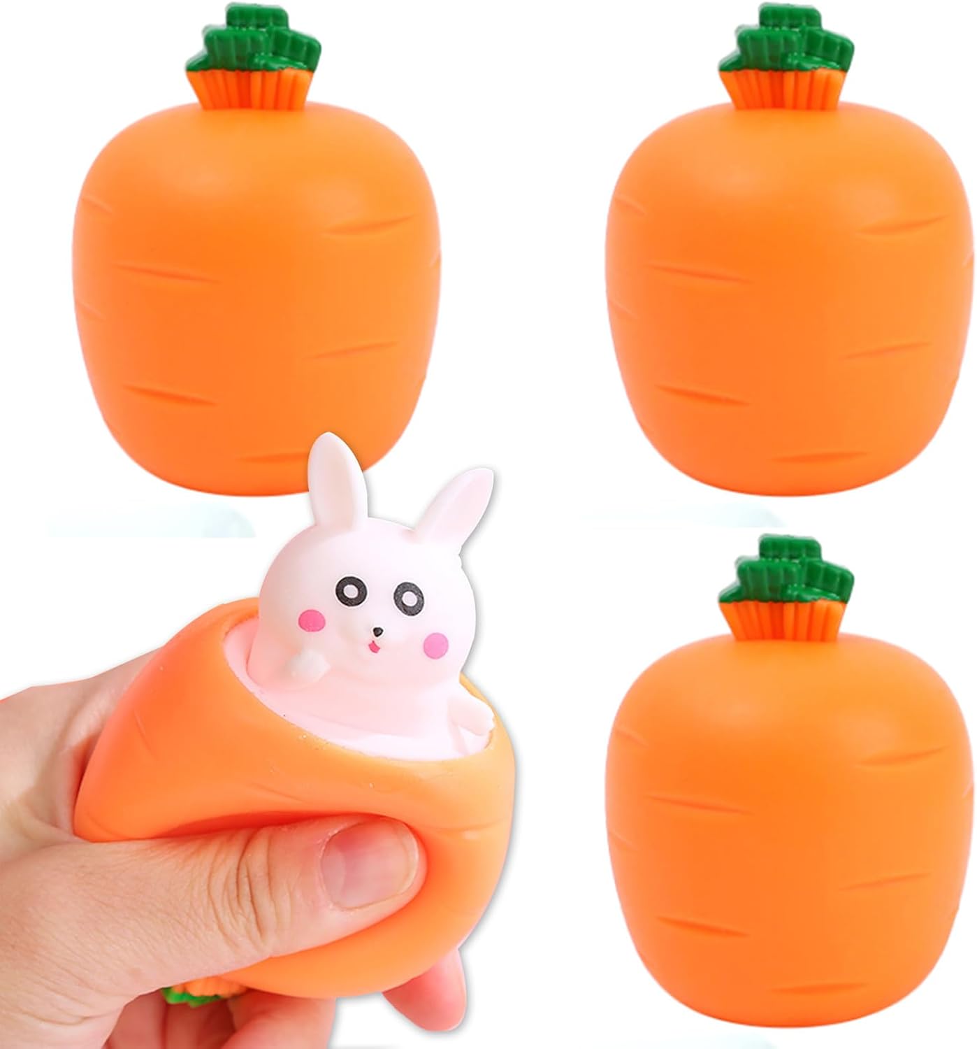 Pop Up Carrot Squishy Bunny Toy