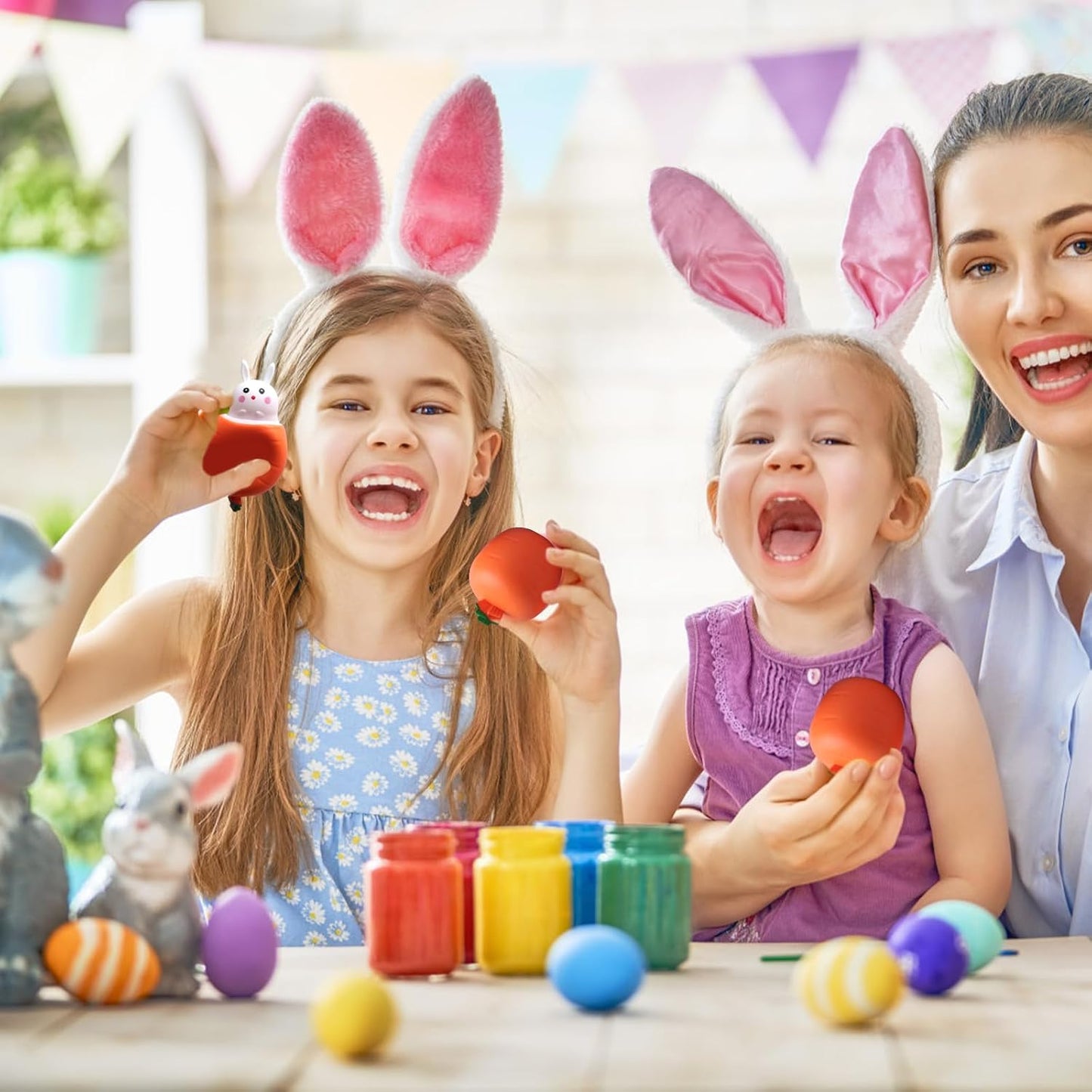Pop Up Carrot Squishy Bunny Toy