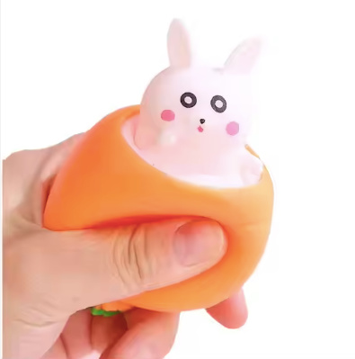 Pop Up Carrot Squishy Bunny Toy